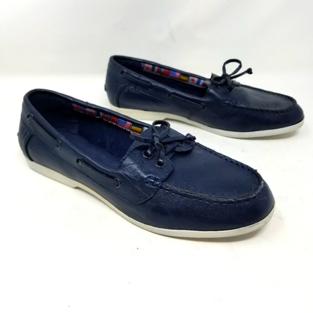 Gracelandβ Navy Blue Loafers Flats Nautical Comfortable Slip on Shoes Women's 9